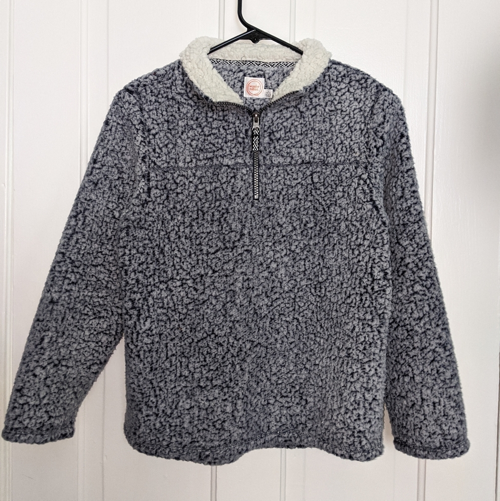 Navy Sherpa half zip pullover
